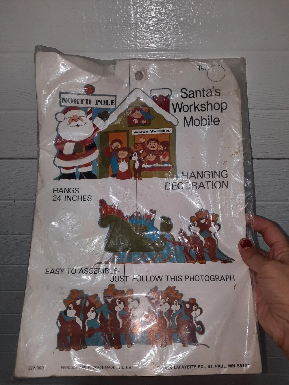 Vintage Peck Santa's Workshop Mobile Hanging Decoration